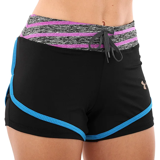 Спортивные шорты
 двойные 2 в 1 женские UNDER ARMOUR
 CO-1721 (Черный-фиолетовый)