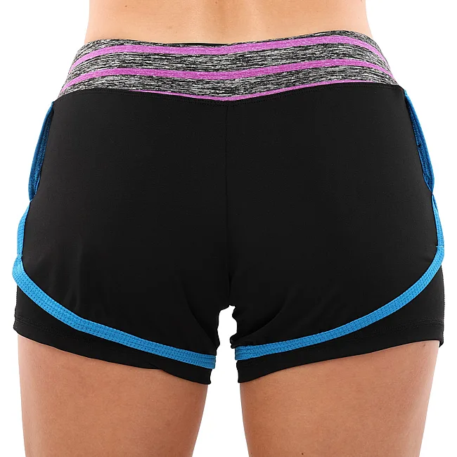Спортивные шорты
 двойные 2 в 1 женские UNDER ARMOUR
 CO-1721 (Черный-фиолетовый)