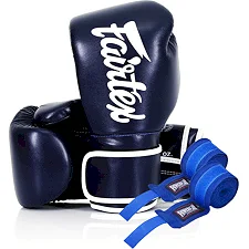 Боксерские перчатки Fairtex BGV14 Blue (бинты в комплекте)