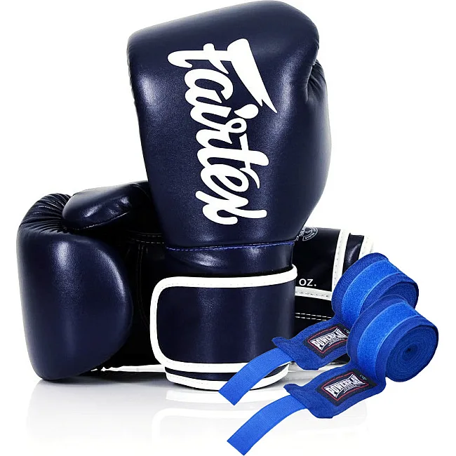 Боксерские перчатки Fairtex BGV14 Blue (бинты в комплекте)