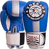 Перчатки для бокса кожаные YOKKAO YK016 10-16унций (Синий-серый)
