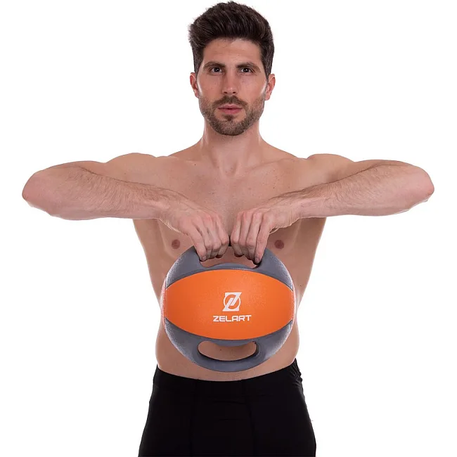 Медбол мяч медицинский двуручный с хватами ZELART
 FI-2619-6 6кг