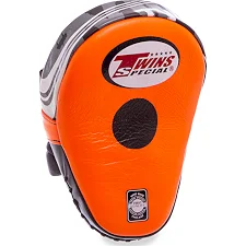 Лапа боксерская изогнутая тренировочная кожа TWINS PML10 18x27x4,5см 1штука (Оранжевый)