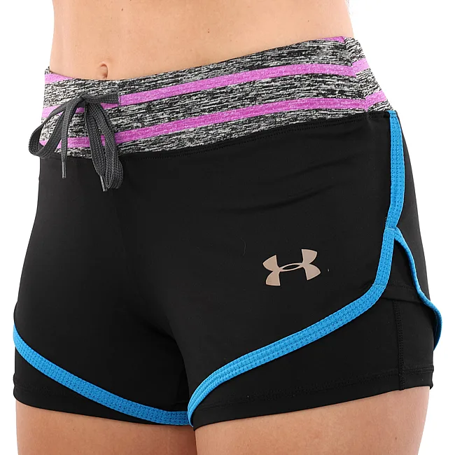 Спортивные шорты
 двойные 2 в 1 женские UNDER ARMOUR
 CO-1721 (Черный-фиолетовый)
