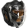 Шлем защитный для единоборств со съемной пластиковой маской FLEX MATSA MA-0719 (Черный)