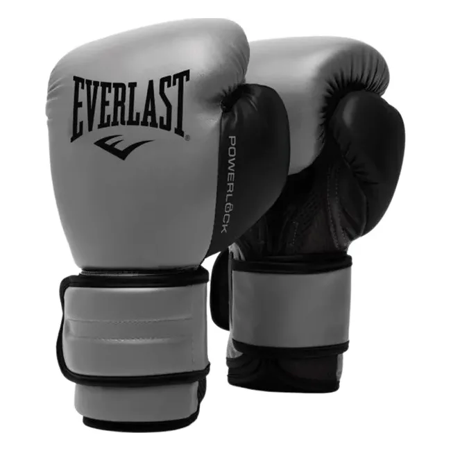 Боксерские перчатки Everlast POWERLOCK 2R TRAINING GLOVE серый, черный 16 унций