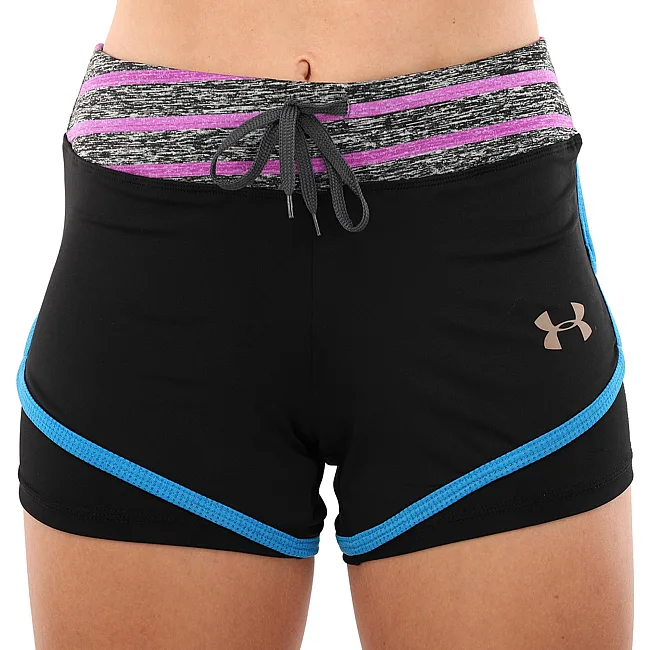 Спортивные шорты
 двойные 2 в 1 женские UNDER ARMOUR
 CO-1721 (Черный-фиолетовый)
