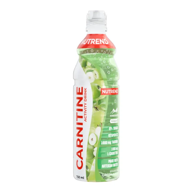 Напиток для тренировок Nutrend Carnitin activity drink with caffeine - 750 мл - зеленое яблоко (газированный)