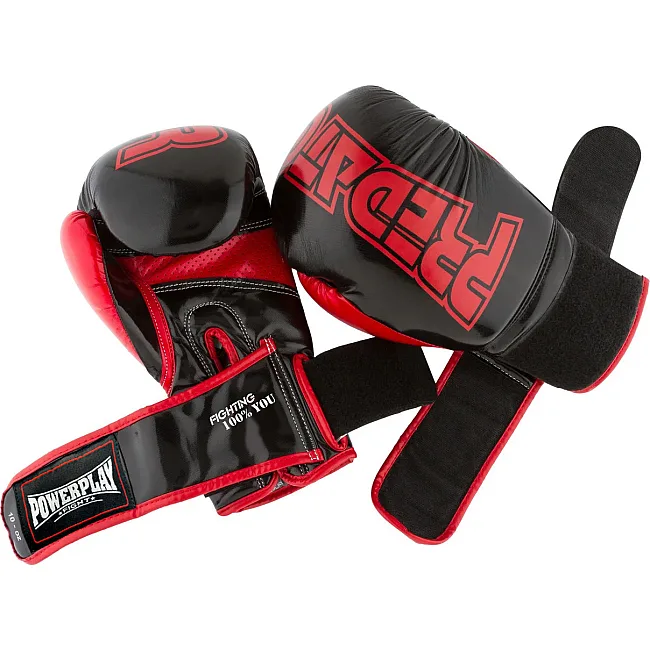 Перчатки для бокса POWERPLAY 3017 Predator Черный карбон