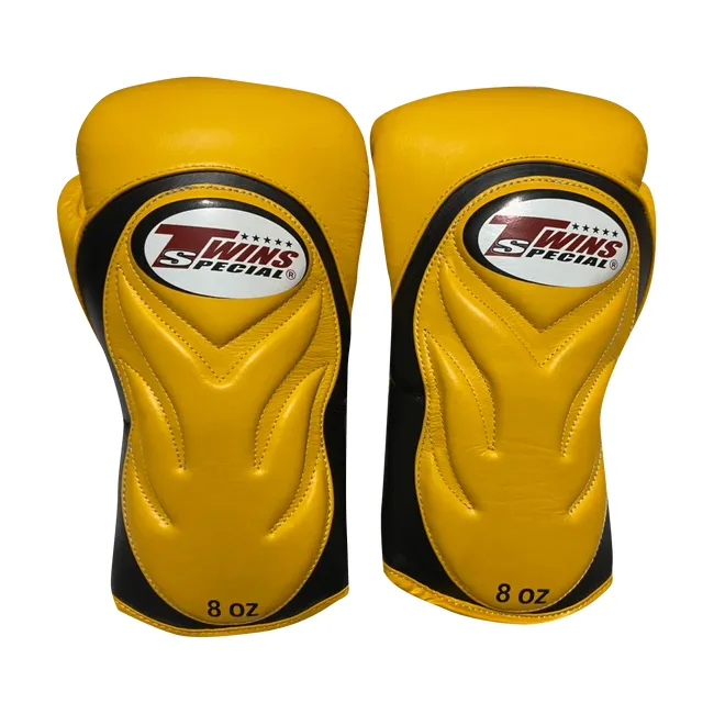 Перчатки для бокса TWINS Velcro Extra Design BGVL6 Black Yellow