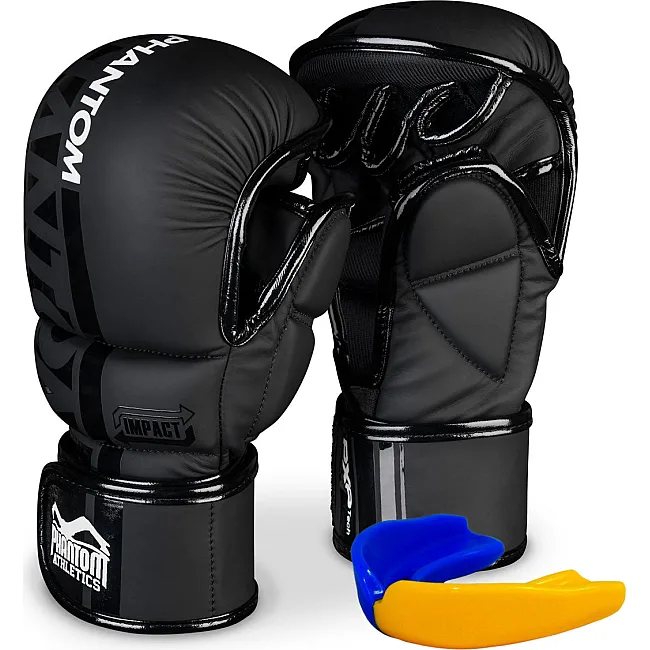 Перчатки для спаррингов ММА PHANTOM APEX Sparring Black (капа в подарок)