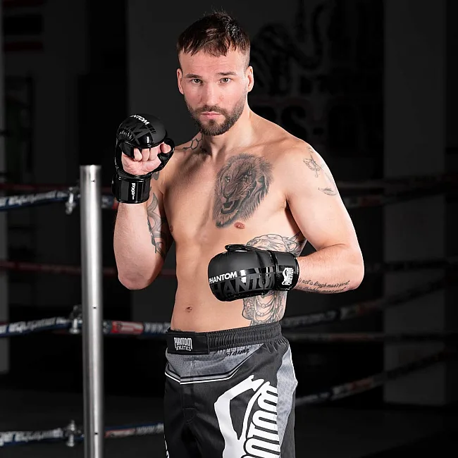 Перчатки для спаррингов ММА PHANTOM APEX Sparring Black (капа в подарок)