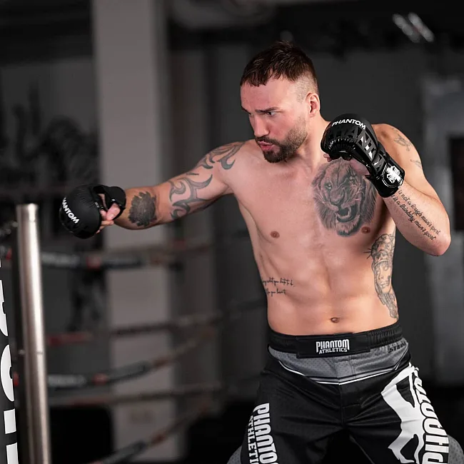 Перчатки для спаррингов ММА PHANTOM APEX Sparring Black (капа в подарок)