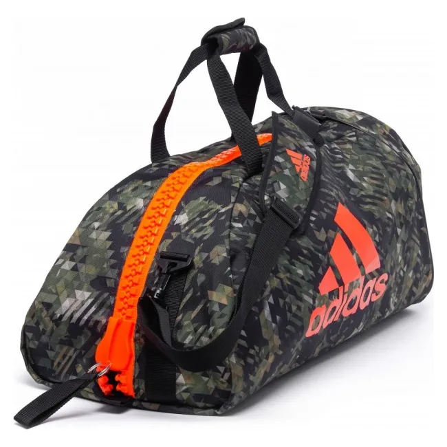 Сумка з помаранчевим логотипом Adidas Judo (зелений камуфляж, ADIACC053J)
