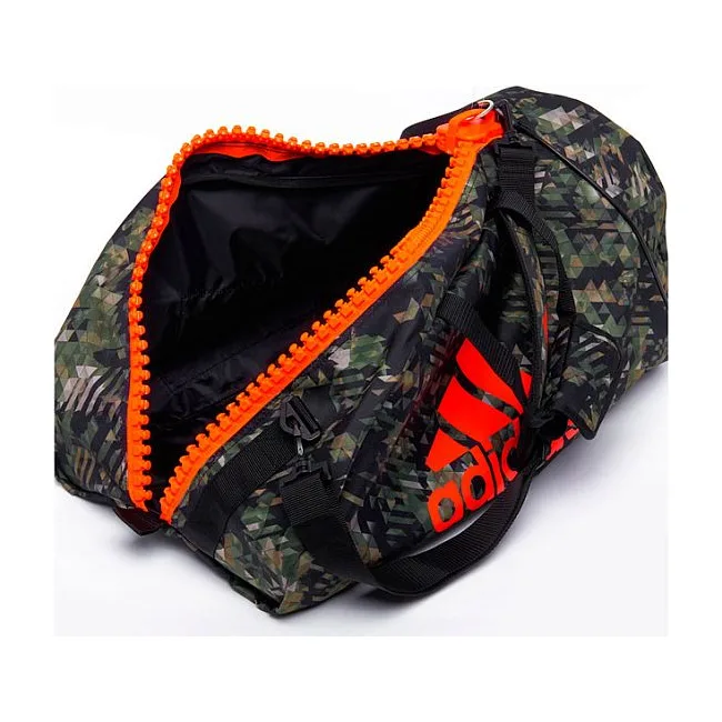 Сумка з помаранчевим логотипом Adidas Judo (зелений камуфляж, ADIACC053J)