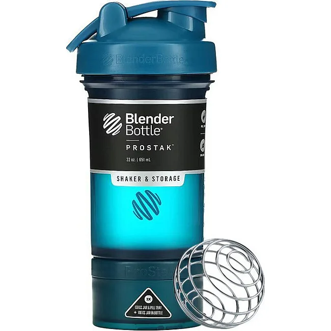 Спортивный шейкер BLENDERBOTTLE ProStak 22oz/650мл с 2-мя контейнерами Navy
