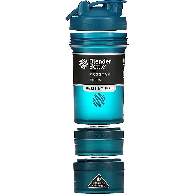 Спортивный шейкер BLENDERBOTTLE ProStak 22oz/650мл с 2-мя контейнерами Navy