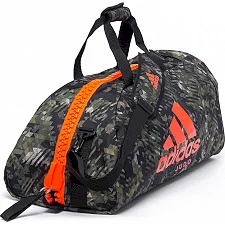 Сумка з помаранчевим логотипом Adidas Judo (зелений камуфляж, ADIACC053J)