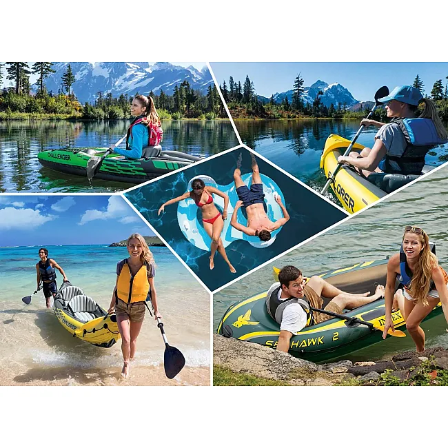 Надувной каяк Intex Challenger K2 351 x 76 x 38 см, зеленый