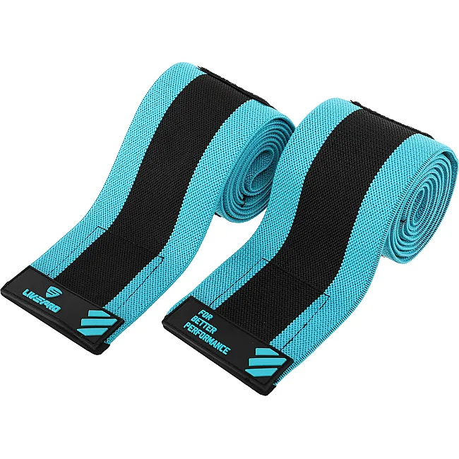 Бинти на лікті для жиму ELBOW WRAPS LiveUp LP8725 2шт (Синій-чорний)