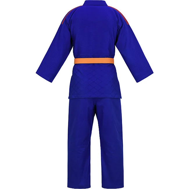 Кімоно для дзюдо Adidas Club з червоними смугами на плечах (синій) J350BP