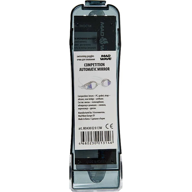 Очки для плавания взрослые MADWAVE COMPETITION MIRROR AUTOMATIC M043002 (Черный)