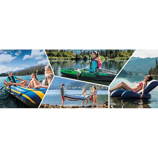 Надувной каяк Intex Challenger K2 351 x 76 x 38 см, зеленый