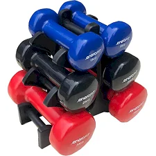 Гантели виниловые ENERO FIT VDB со стойкой, 12 кг.