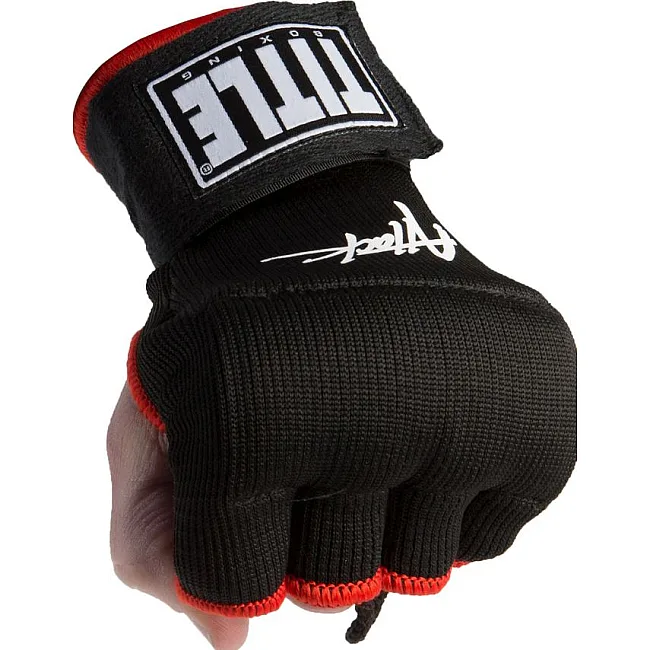 Бинт-перчатки TITLE Boxing Attack Nitro Speed Wraps Черные с красным