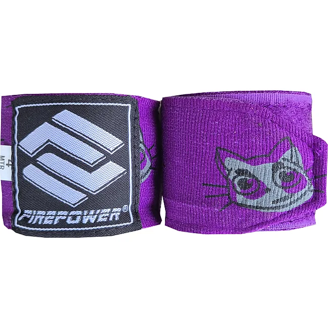 Бинты боксерские эластичные Firepower FPHW7 Purple Cat 4м