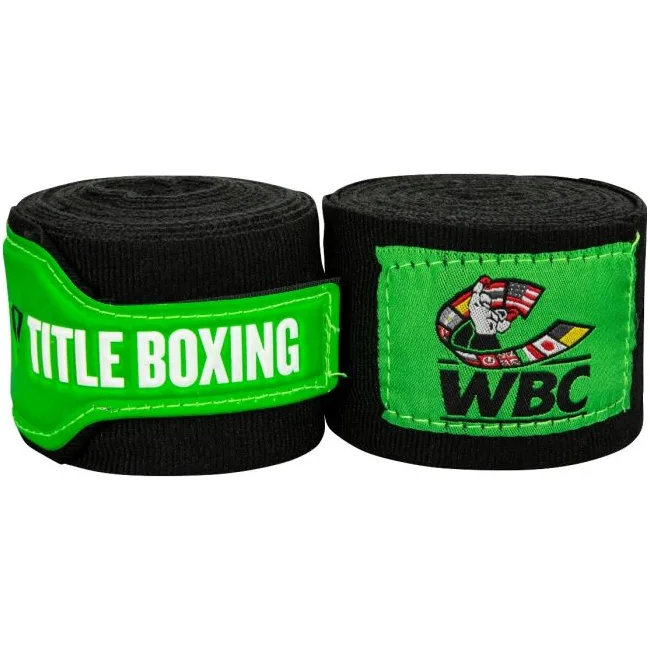 Бинты боксерские эластичные TITLE Boxing WBC 4,5м Черные