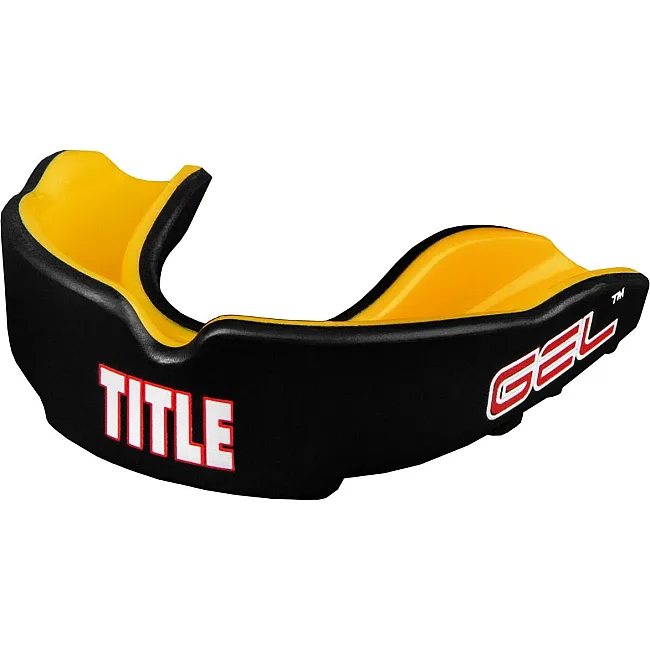 Капа TITLE Gel Victory Черная с желтым (Для взрослых)