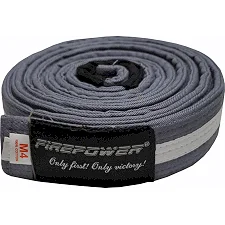 Пояс детский для Бразильского Джиу-Джитсу Firepower Classic Light Серый с белой полосой