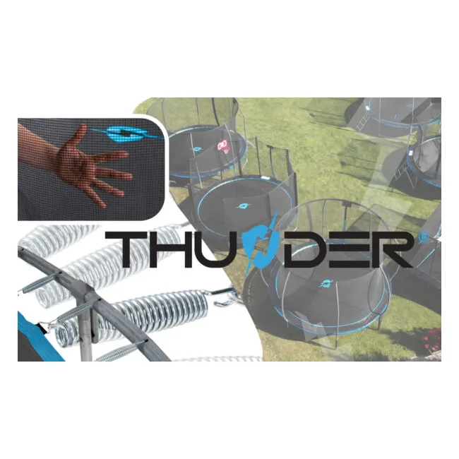 Батут THUNDER OUTSIDE PRO с наружной сеткой 10 футов 305 см черно-голубой