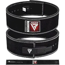 Пояс для тяжелой атлетики RDX 4 Proiver Buckle кожаный Black Plus