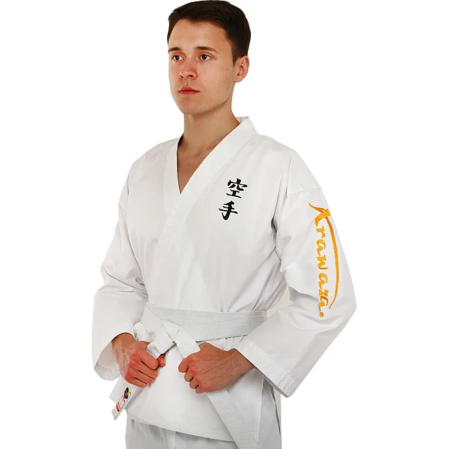 Кимоно для карате куртка штаны и пояс ARAWAZA
 CO-9790
 110-180см