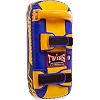 Тай-пэд ударный для Муай Тай прямой с ремнями и ручкой кожа TWINS
 KPL2-M 18x38x5см 1шт (Синий-желтый)