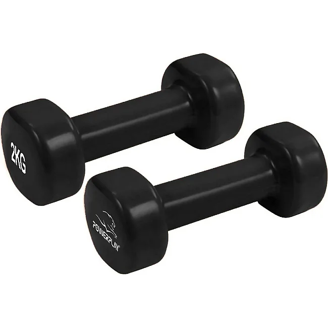 Гантели виниловые PowerPlay 2x2 кг. PP_4121 Черные (2шт. - пара)