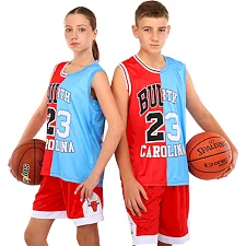 Детская баскетбольная форма NBA клуб Chicago Bulls 23 BA-6654-голубой (Красный-голубой)