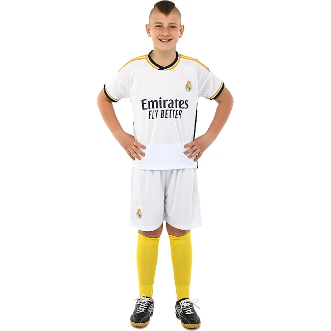 Футбольна форма дитяча із символікою клубу REAL MADRID домашня 2024 SP-PLANETA CO-6250 6-14 років