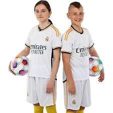 Футбольна форма дитяча із символікою клубу REAL MADRID домашня 2024 SP-PLANETA CO-6250 6-14 років