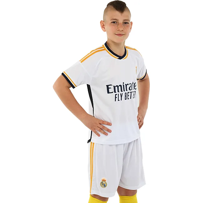 Футбольна форма дитяча із символікою клубу REAL MADRID домашня 2024 SP-PLANETA CO-6250 6-14 років