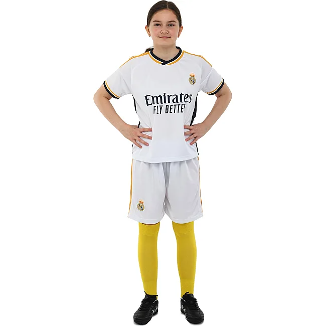 Футбольна форма дитяча із символікою клубу REAL MADRID домашня 2024 SP-PLANETA CO-6250 6-14 років