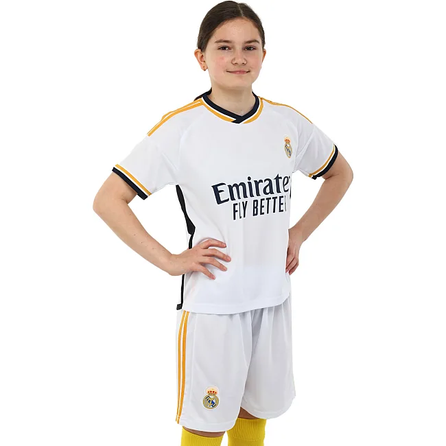 Футбольна форма дитяча із символікою клубу REAL MADRID домашня 2024 SP-PLANETA CO-6250 6-14 років
