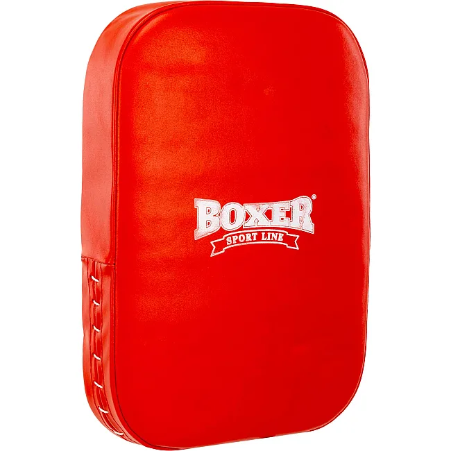 Макивара Прямая тренировочная для отработки ударов кожаная BOXER
 1019-01 60х40х10см 1шт (Красный)