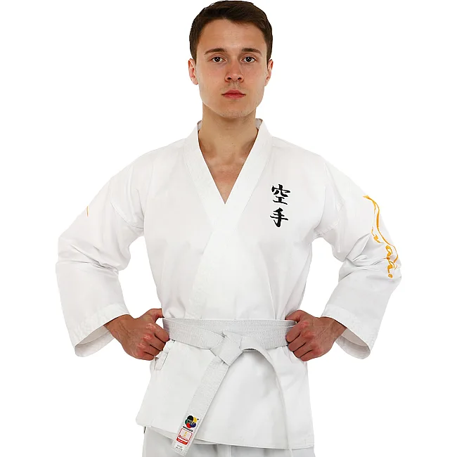 Кимоно для карате куртка штаны и пояс ARAWAZA
 CO-9790
 110-180см