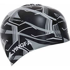 Шапочка для бассейна силиконовая YINGFA C0080 (Черный-серый)