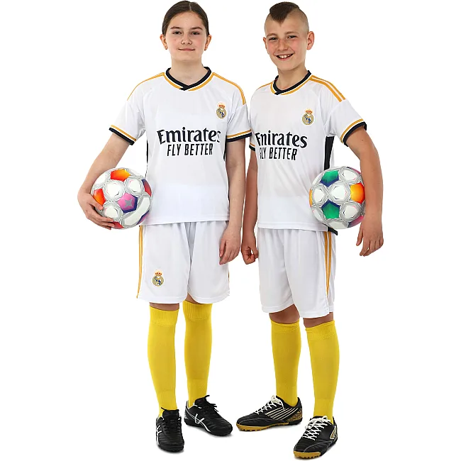 Футбольна форма дитяча із символікою клубу REAL MADRID домашня 2024 SP-PLANETA CO-6250 6-14 років