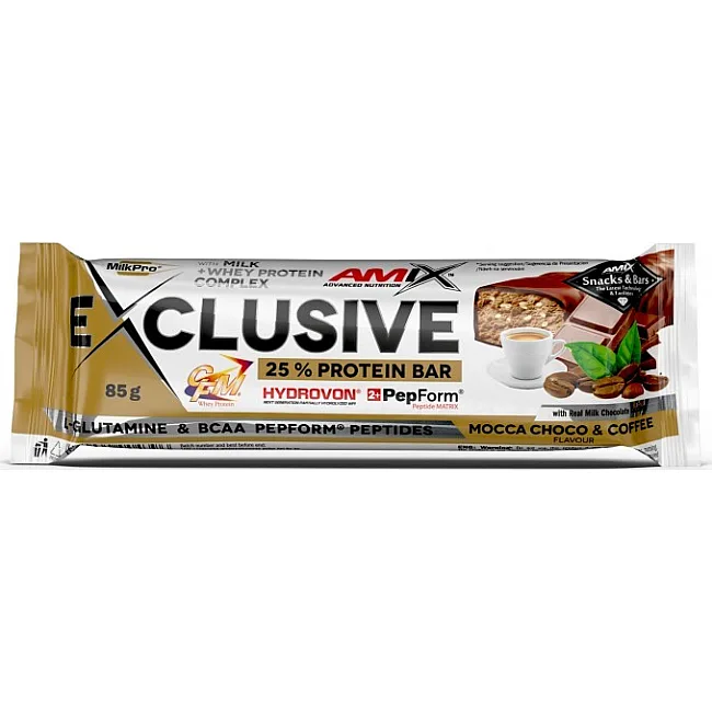 Батончик Amix Exclusive Protein Bar 85g Мокко-Шоко-Кофе