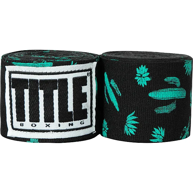 Бинты для бокса TITLE Boxing Print 450см Cactus